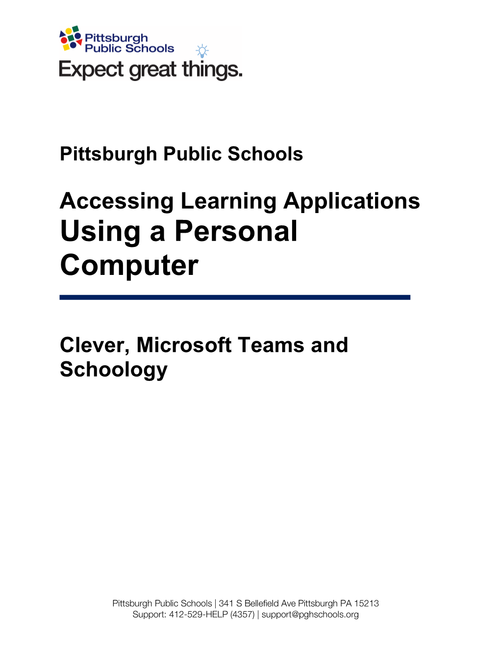 Accessing Learning Applications Using a Personal Computer