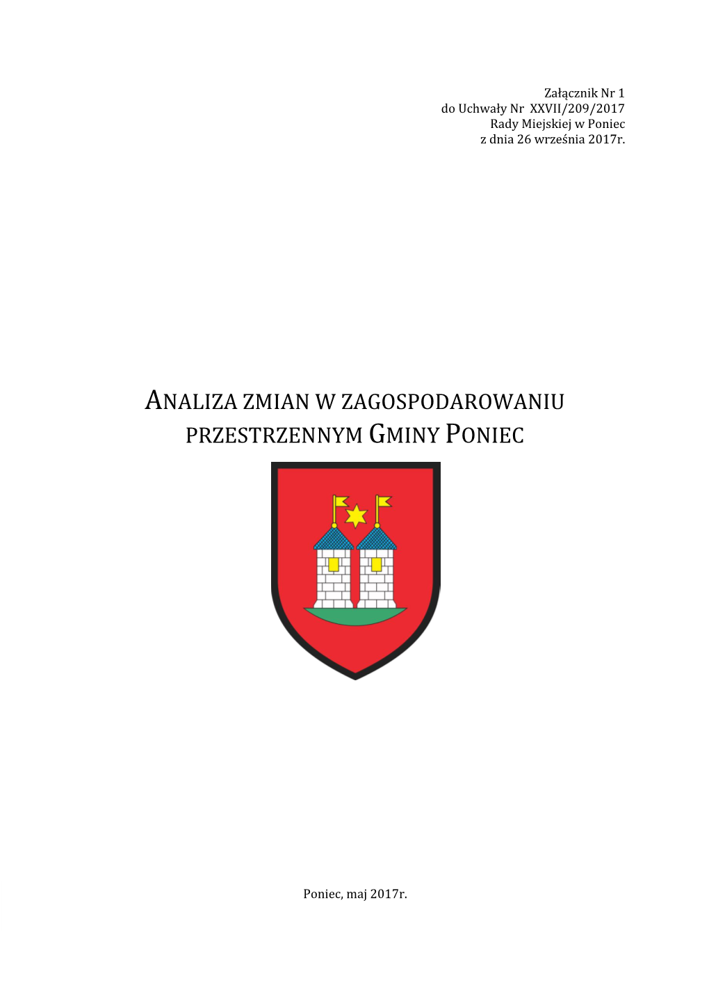 Analiza Zmian W Zagospodarowaniu Przestrzennym Gminy Poniec