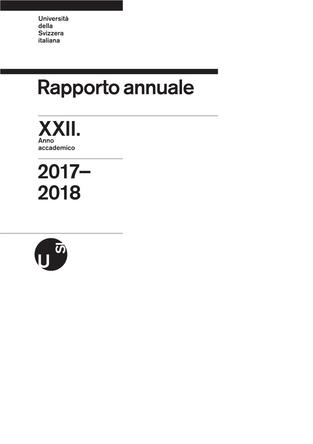 Rapporto Annuale XXII. 2017– 2018