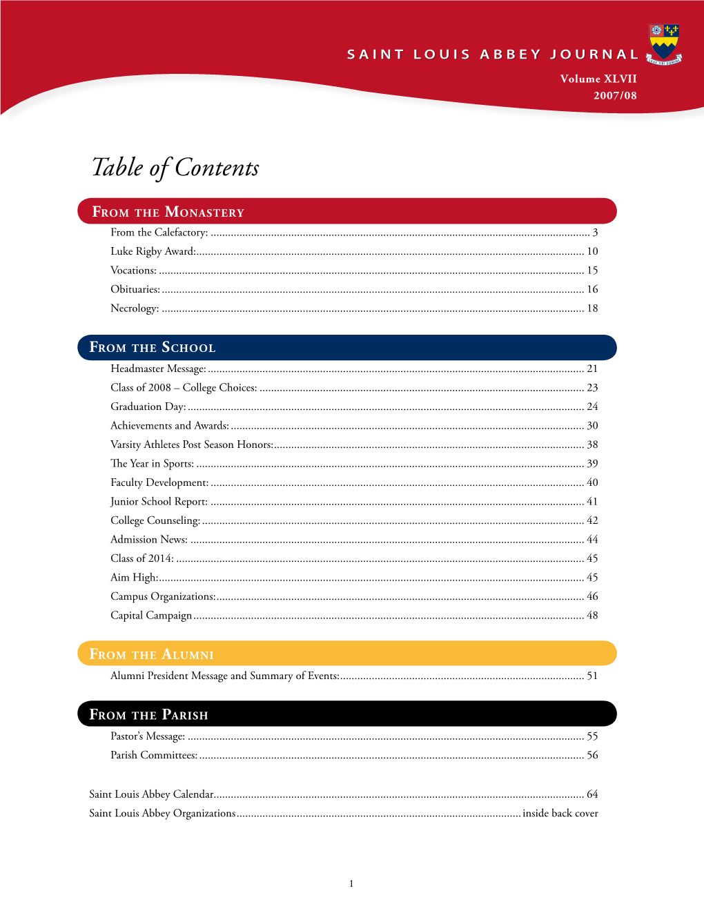 Table of Contents