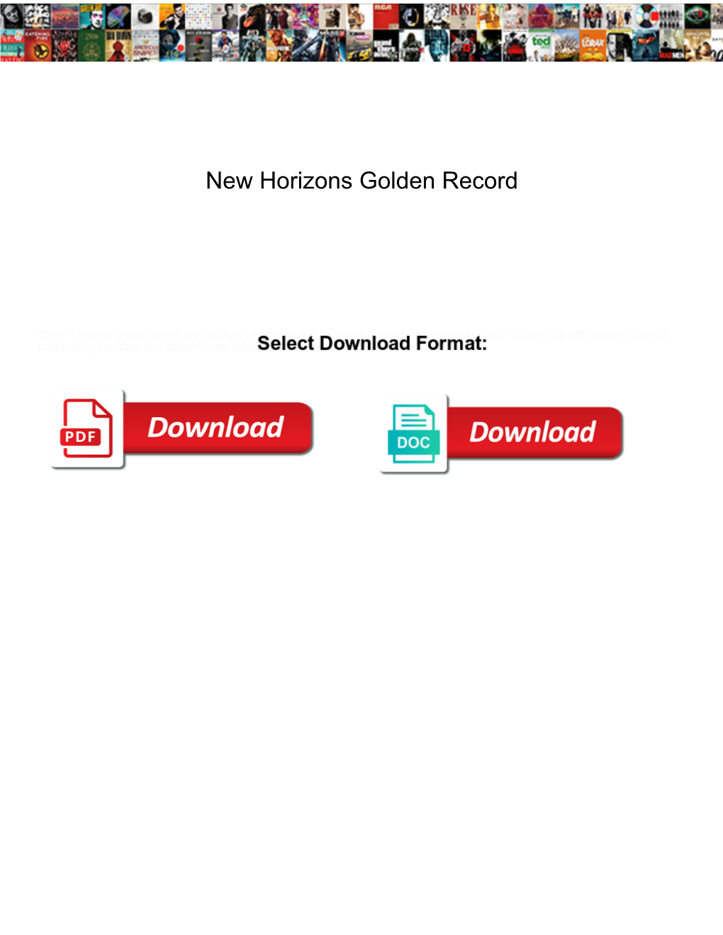 New Horizons Golden Record