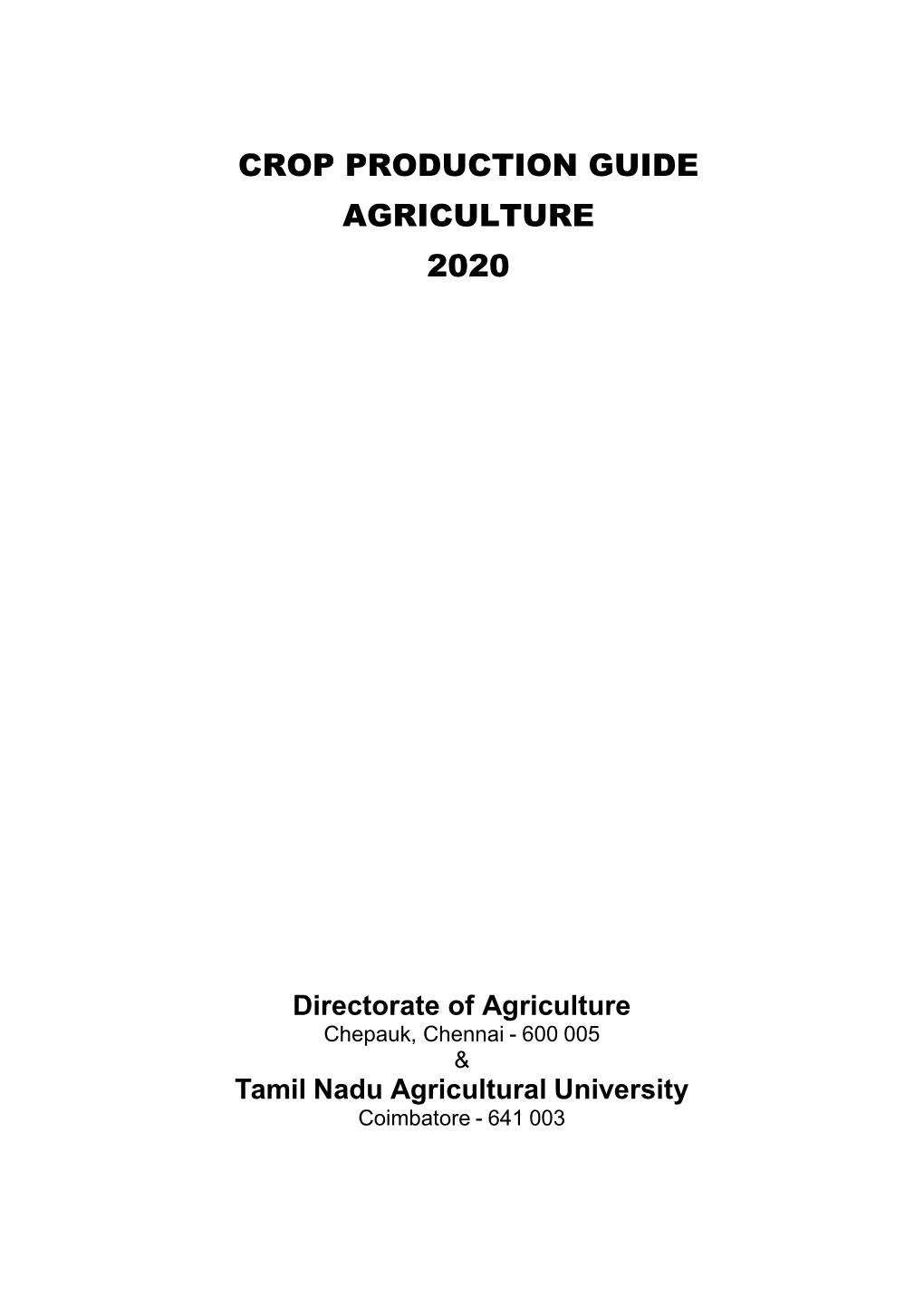 Agriculture CPG 2020