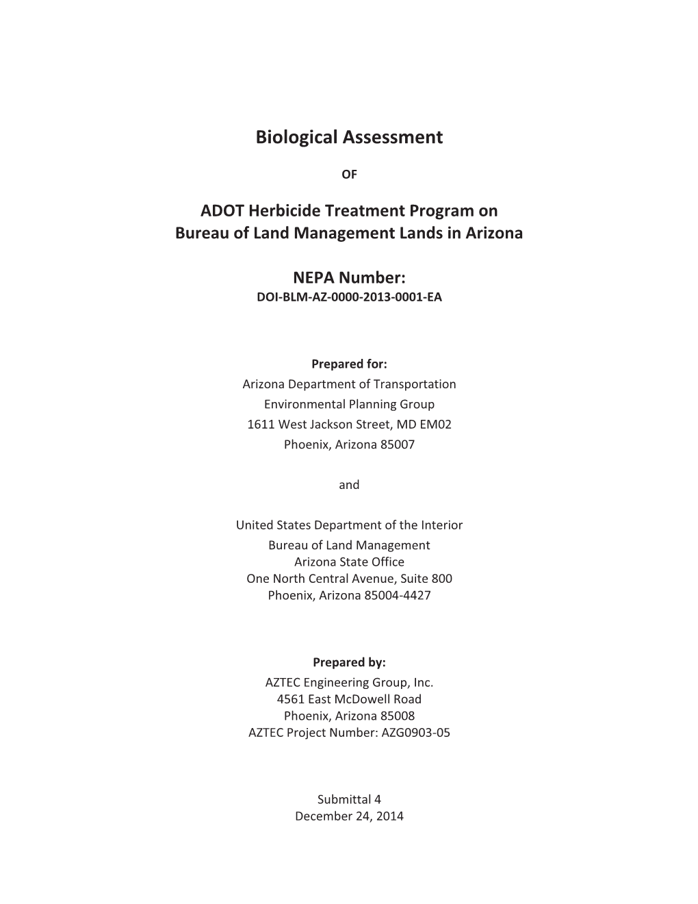 Biological Assessment