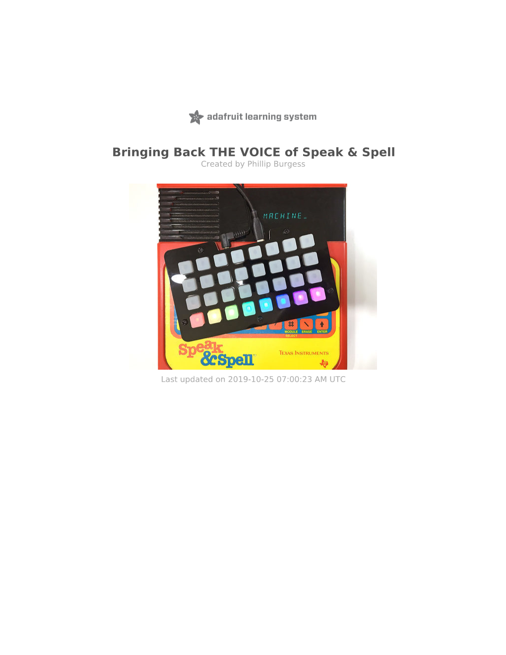 Bringing Back the VOICE of Speak & Spell