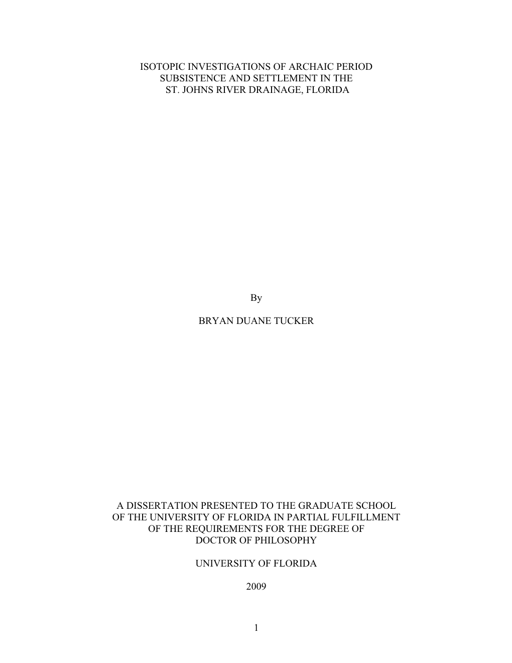 Isotopic Investigations of Archaic Period Subsistence and Settlement in the St