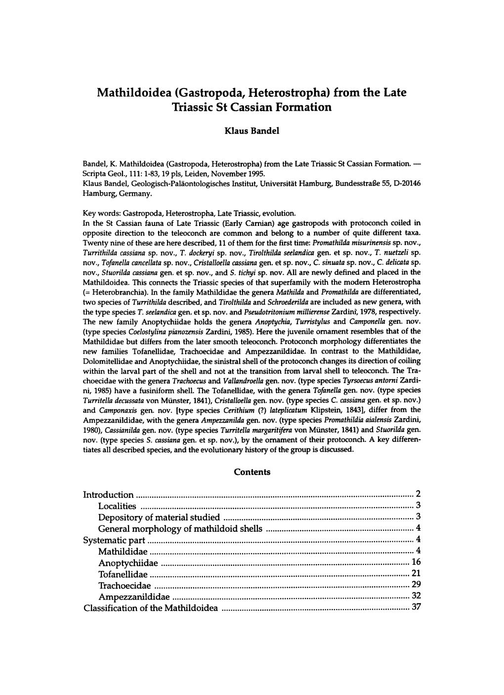 From the Late Triassic St Cassian Formation