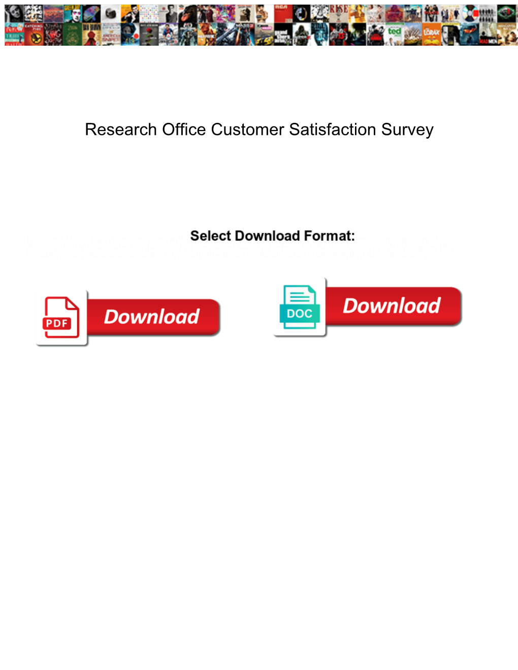 Research Office Customer Satisfaction Survey