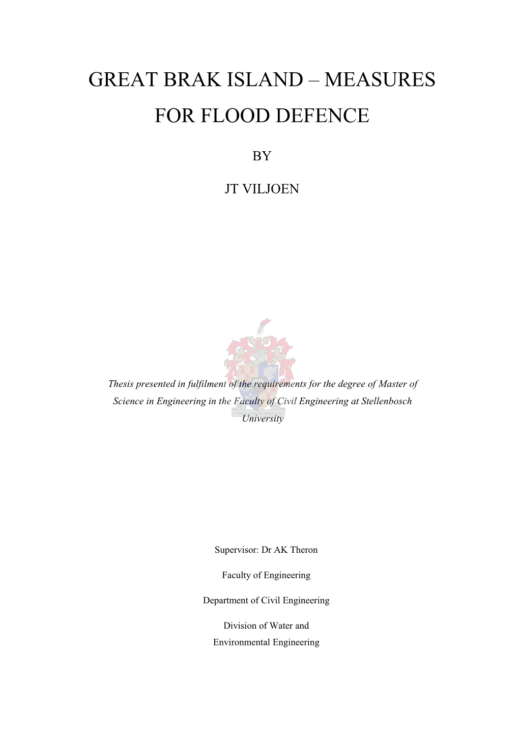 Great Brak Island – Measures for Flood Defence