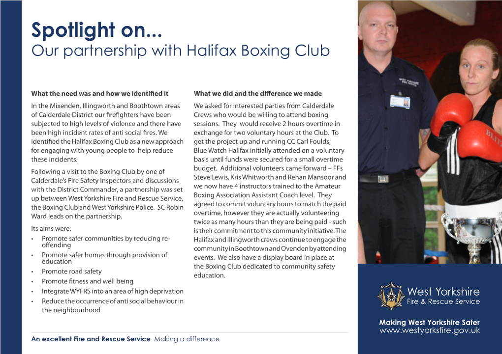 Our Partnership with Halifax Boxing Club