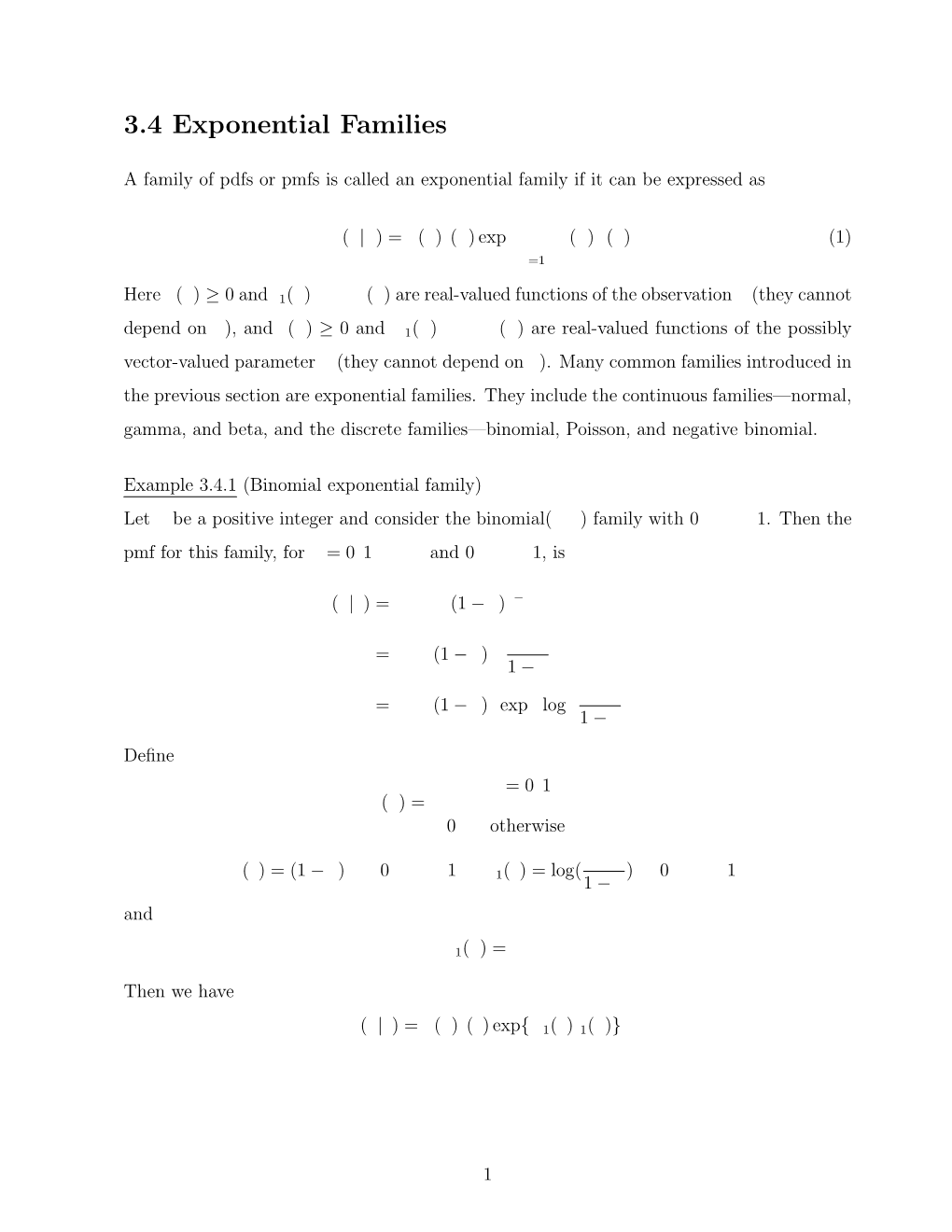 3.4 Exponential Families