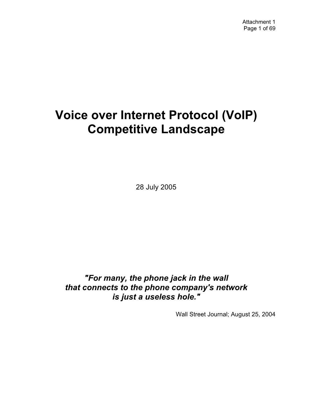 Voice Over Internet Protocol (Voip) Competitive Landscape