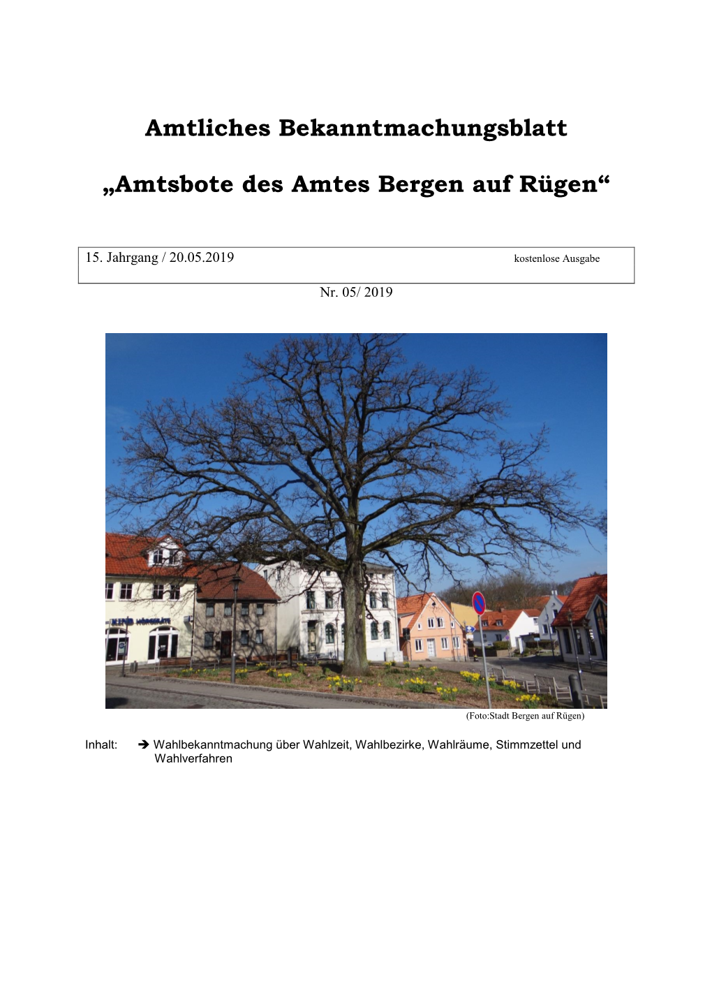 Amtliches Bekanntmachungsblatt