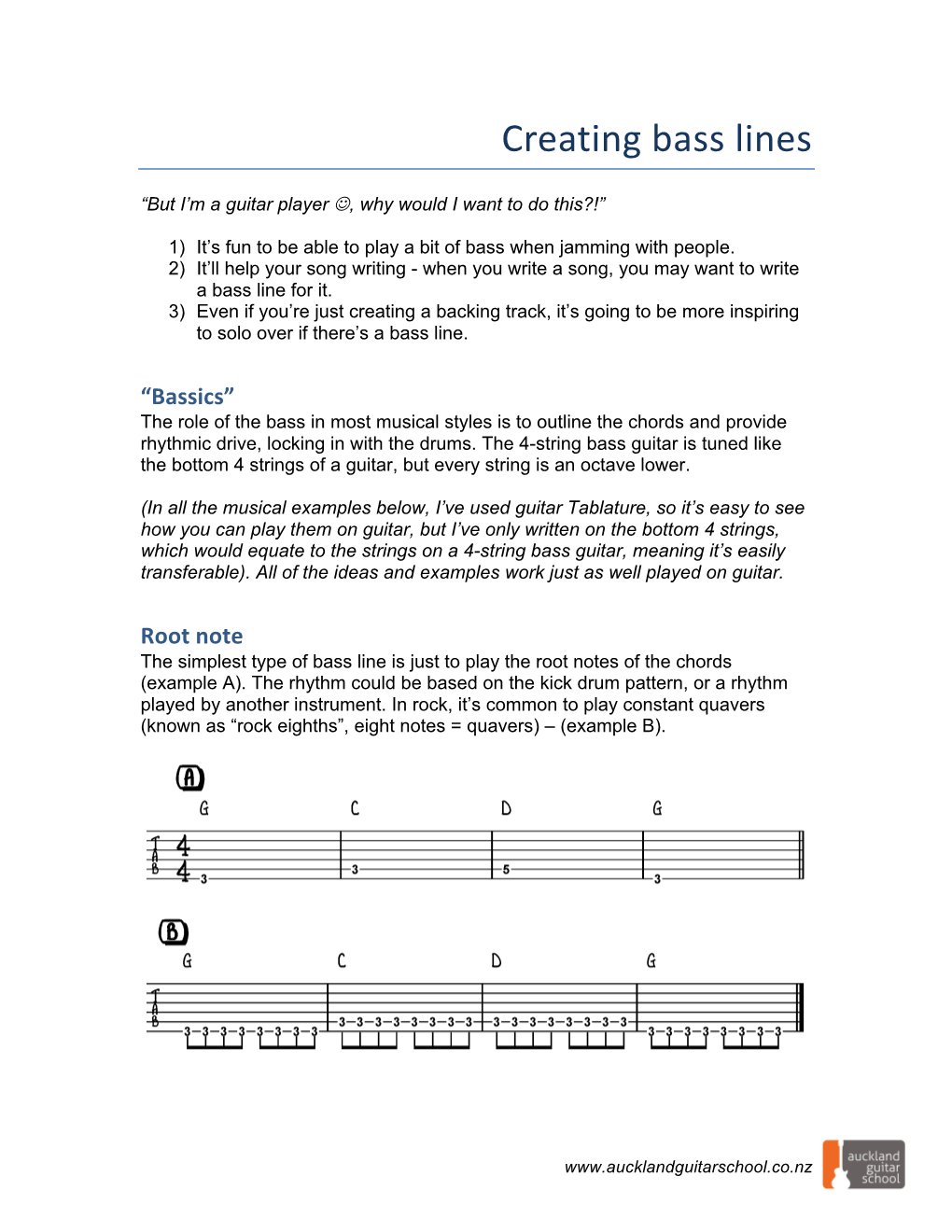 Creating Bass Lines