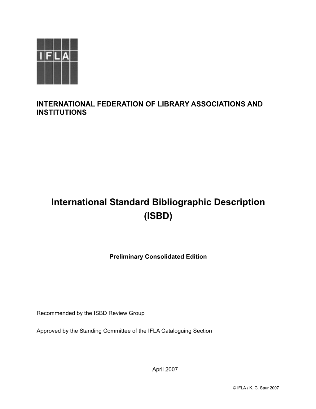 International Standard Bibliographic Description (ISBD)