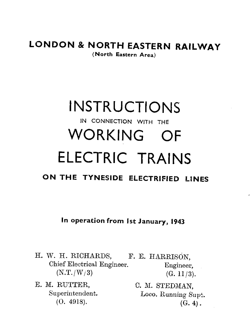 Instructions Working O F Electric Trains