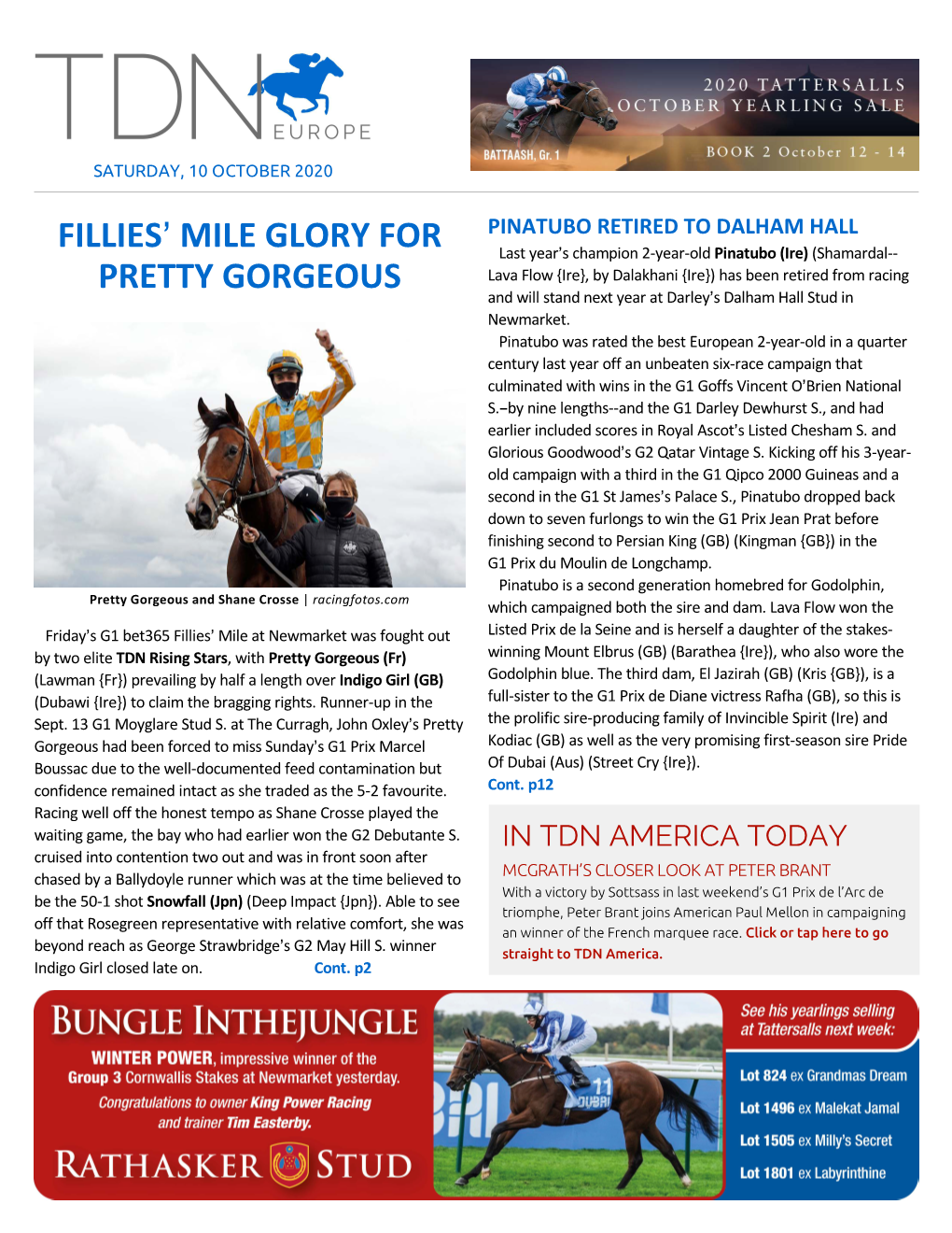Fillies= Mile Glory for Pretty Gorgeous Cont