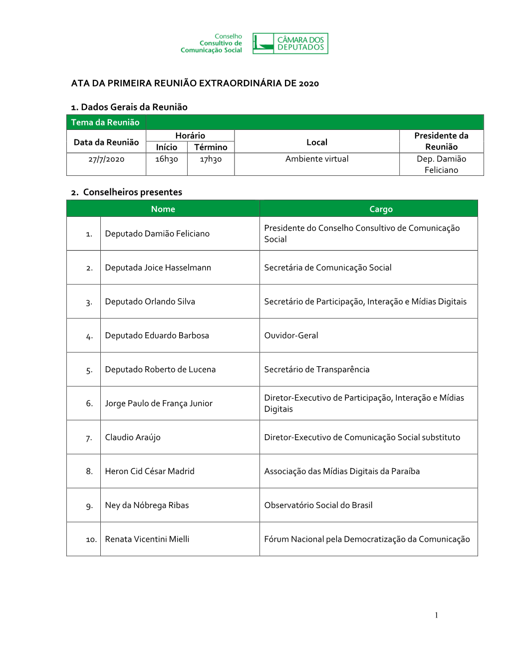 Ata Da Primeira Reunião Extraordinária De 2020 1