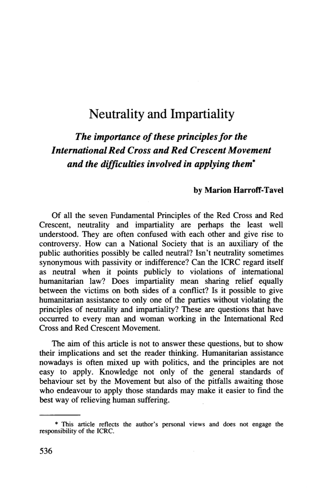 Neutrality and Impartiality