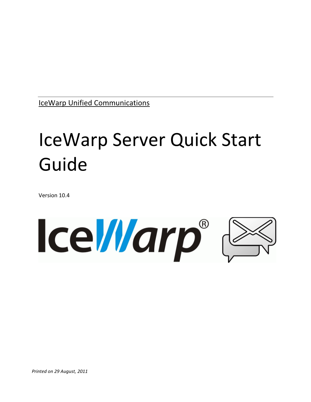 Icewarp Server Quick Start Guide