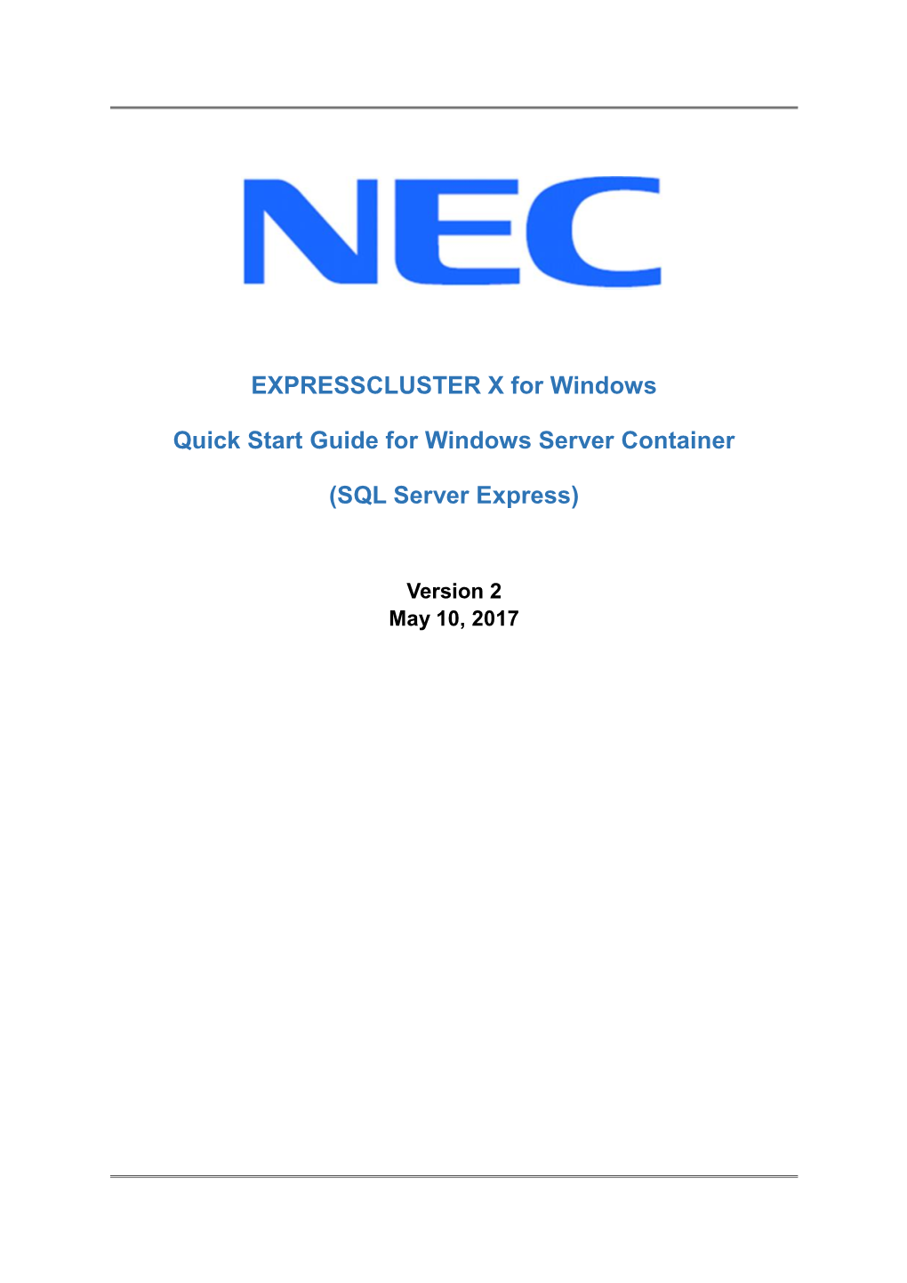 Quick Start Guide for Windows Server Container (SQL Server Express )