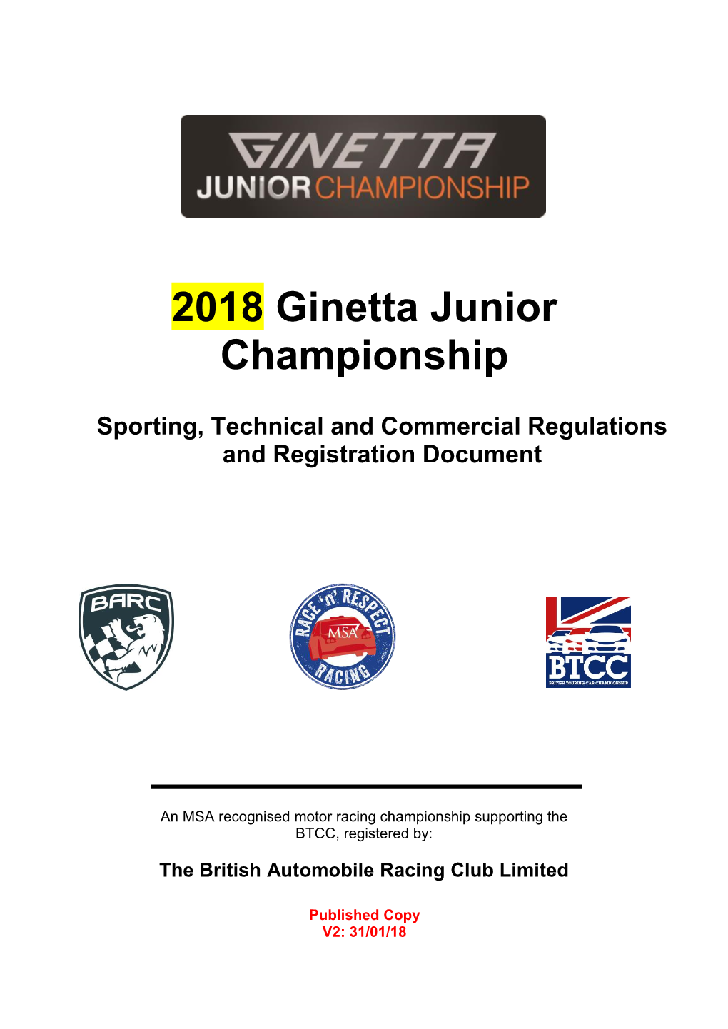 Ginetta Junior Regulations