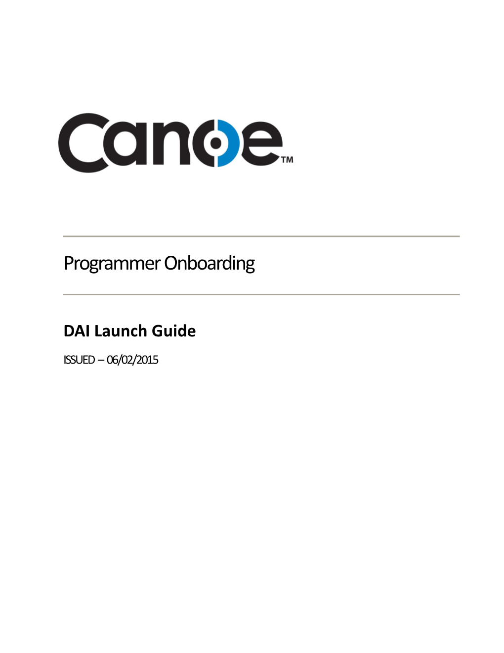 Canoe Programmer Onboarding Guide