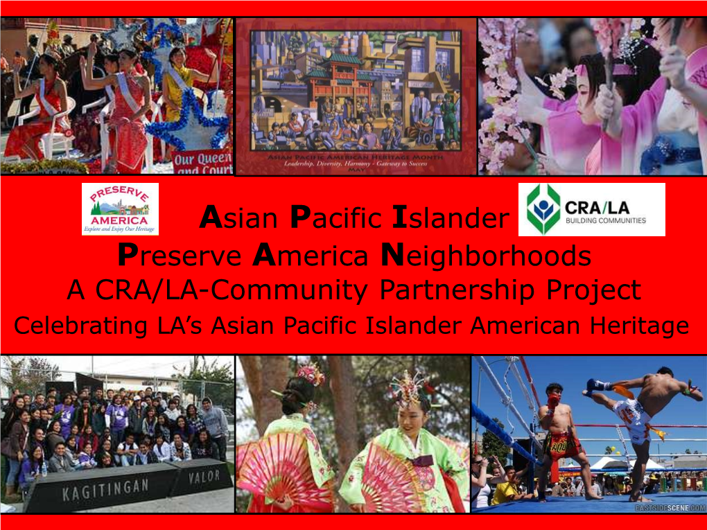 Asian Pacific Islander Preserve America Neighborhoods