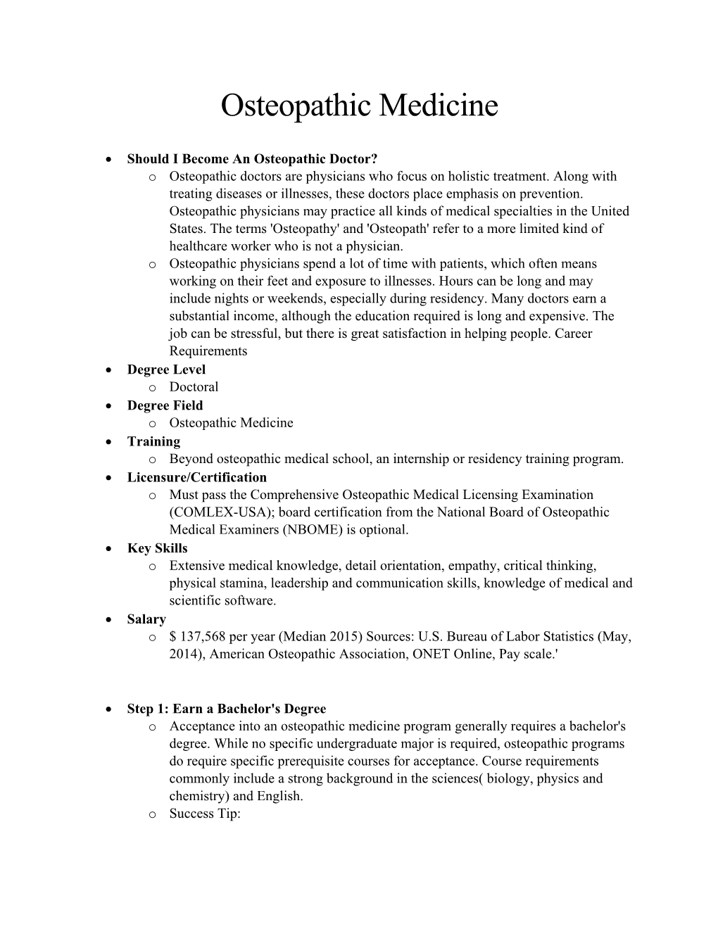 Osteopathic Medicine