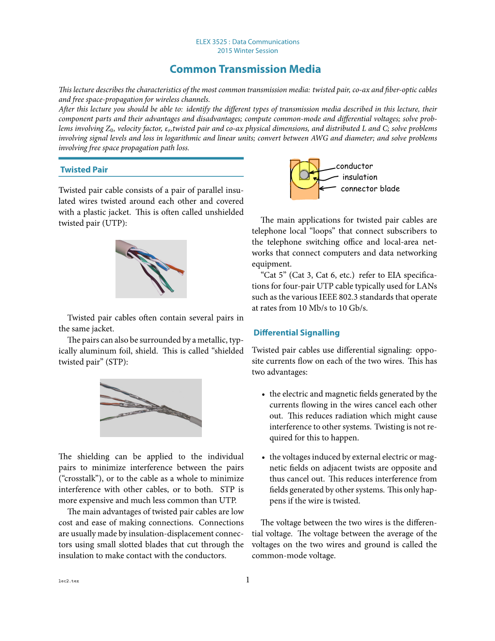 Common Transmission Media