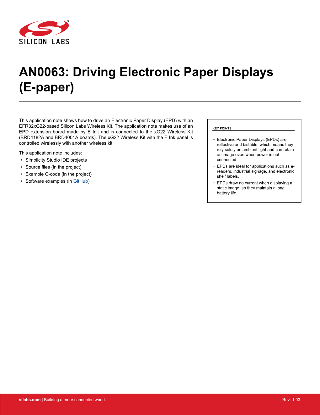 AN0063: Driving Electronic Paper Displays (E-Paper)