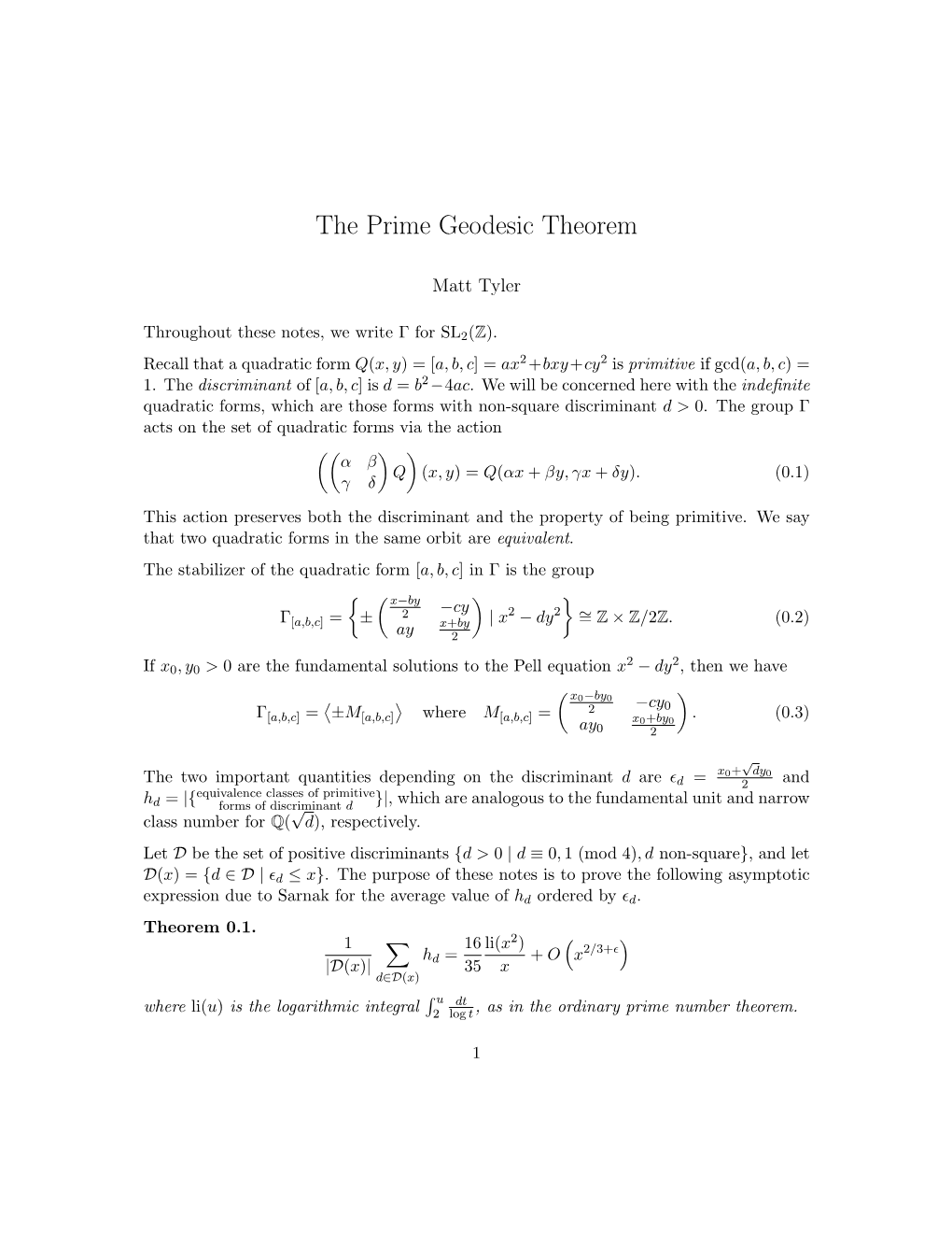 The Prime Geodesic Theorem