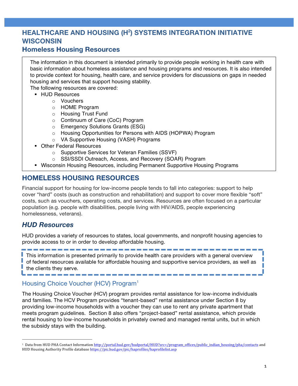 Current Wisconsin Housing Assistance