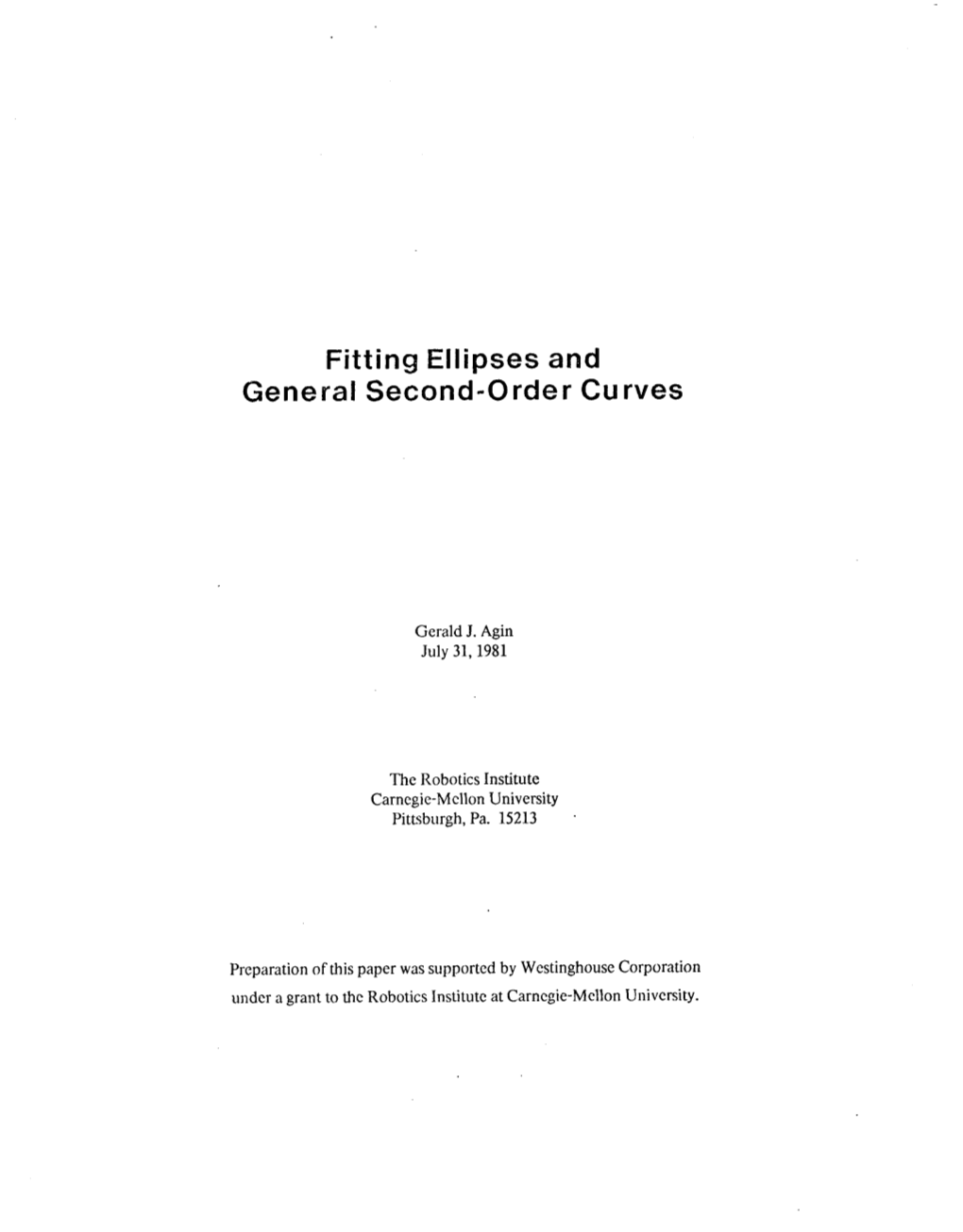 Fitting Ellipses and General Second-Order Curves