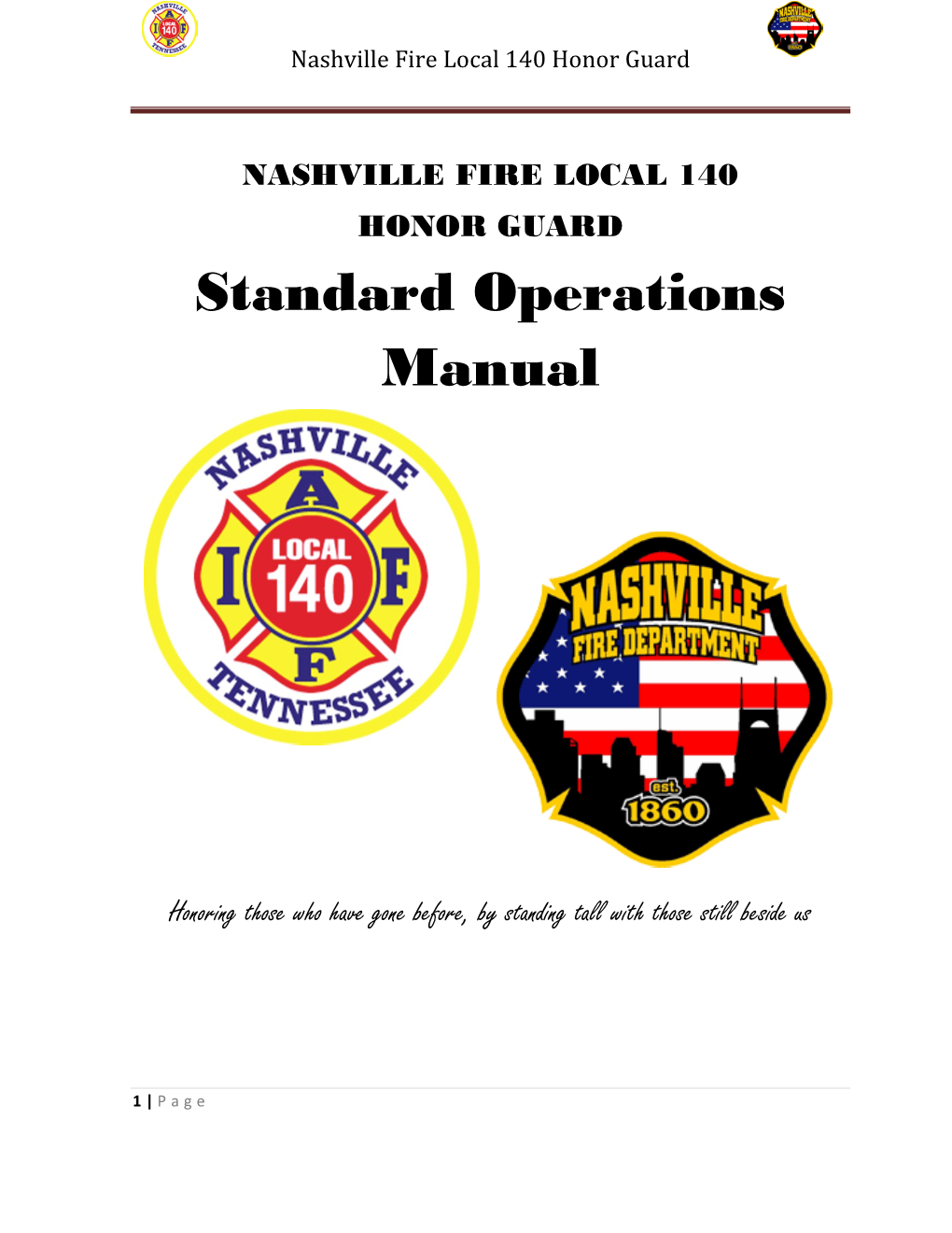 Nashville Fire Local 140 Honor Guard