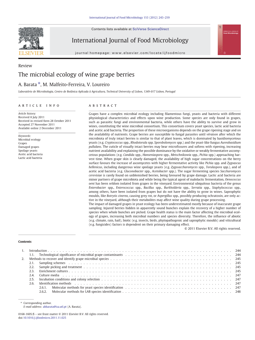 The Microbial Ecology of Wine Grape Berries