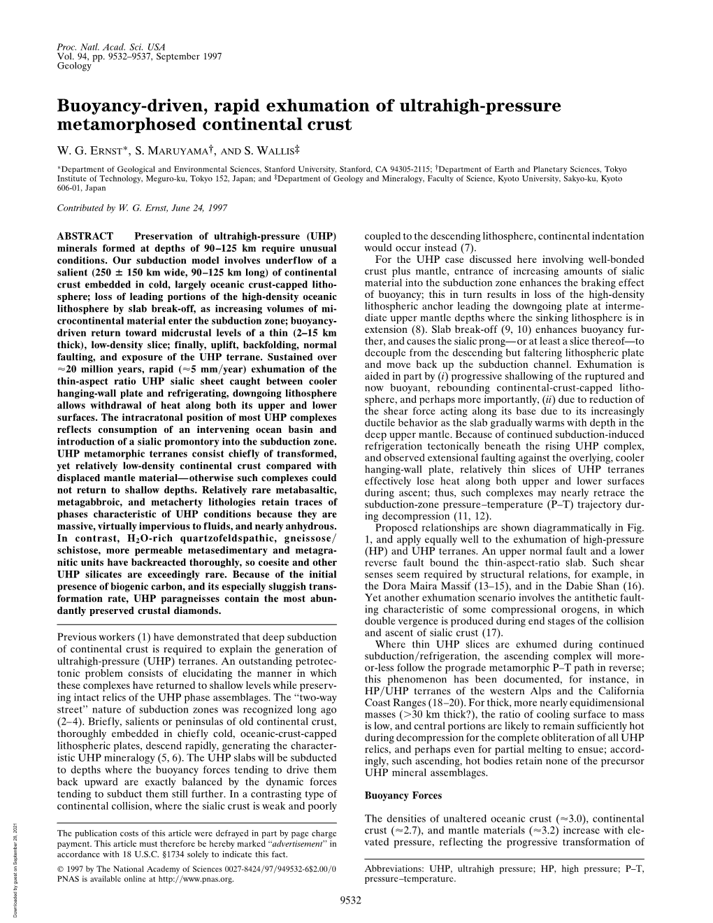 Buoyancy-Driven, Rapid Exhumation of Ultrahigh-Pressure Metamorphosed Continental Crust