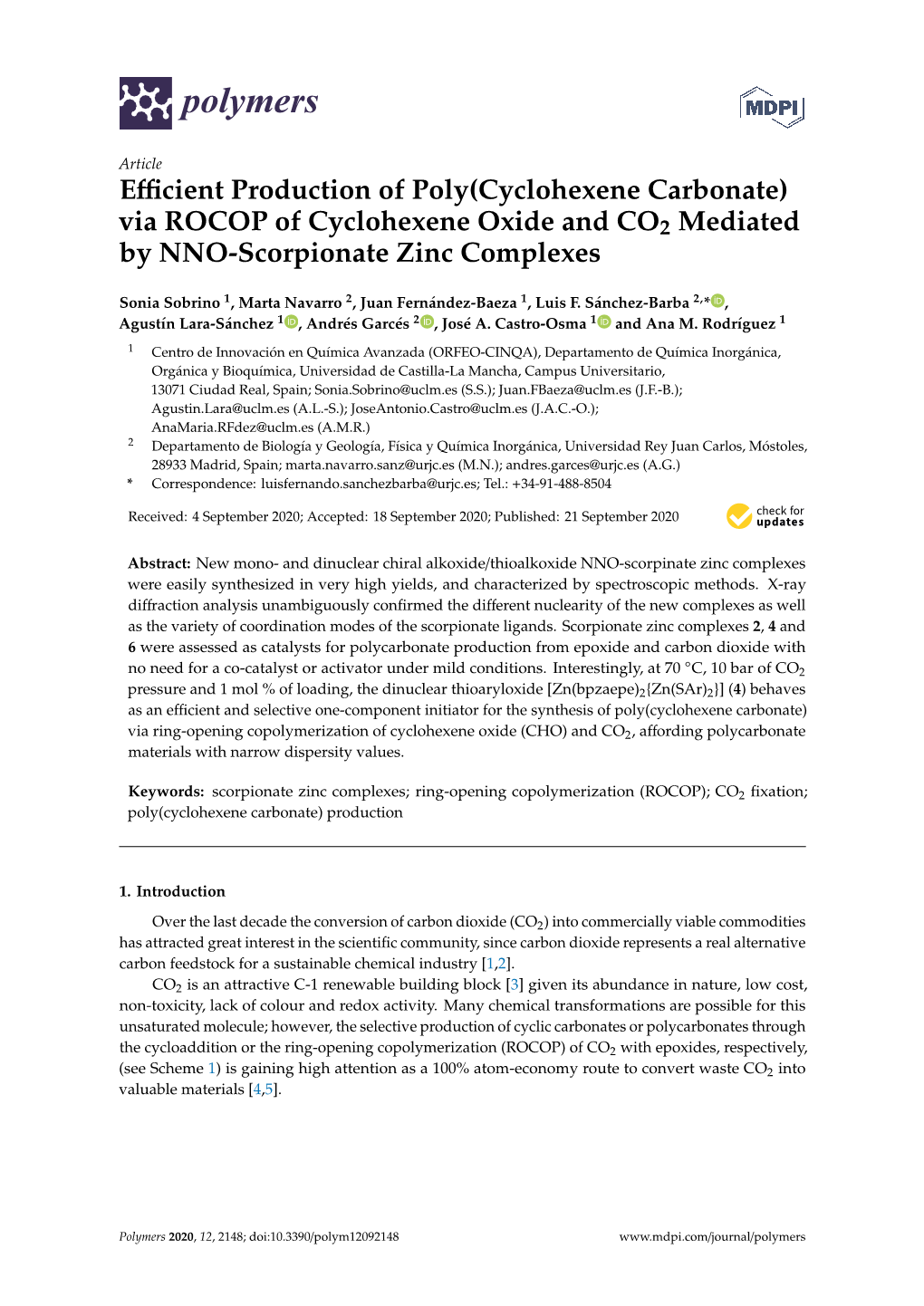 Efficient Production of Poly(Cyclohexene Carbonate)