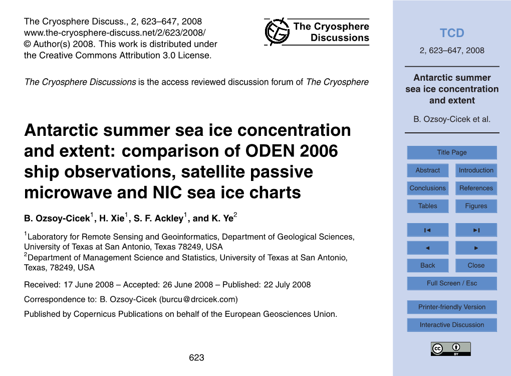 Antarctic Summer Sea Ice Concentration and Extent