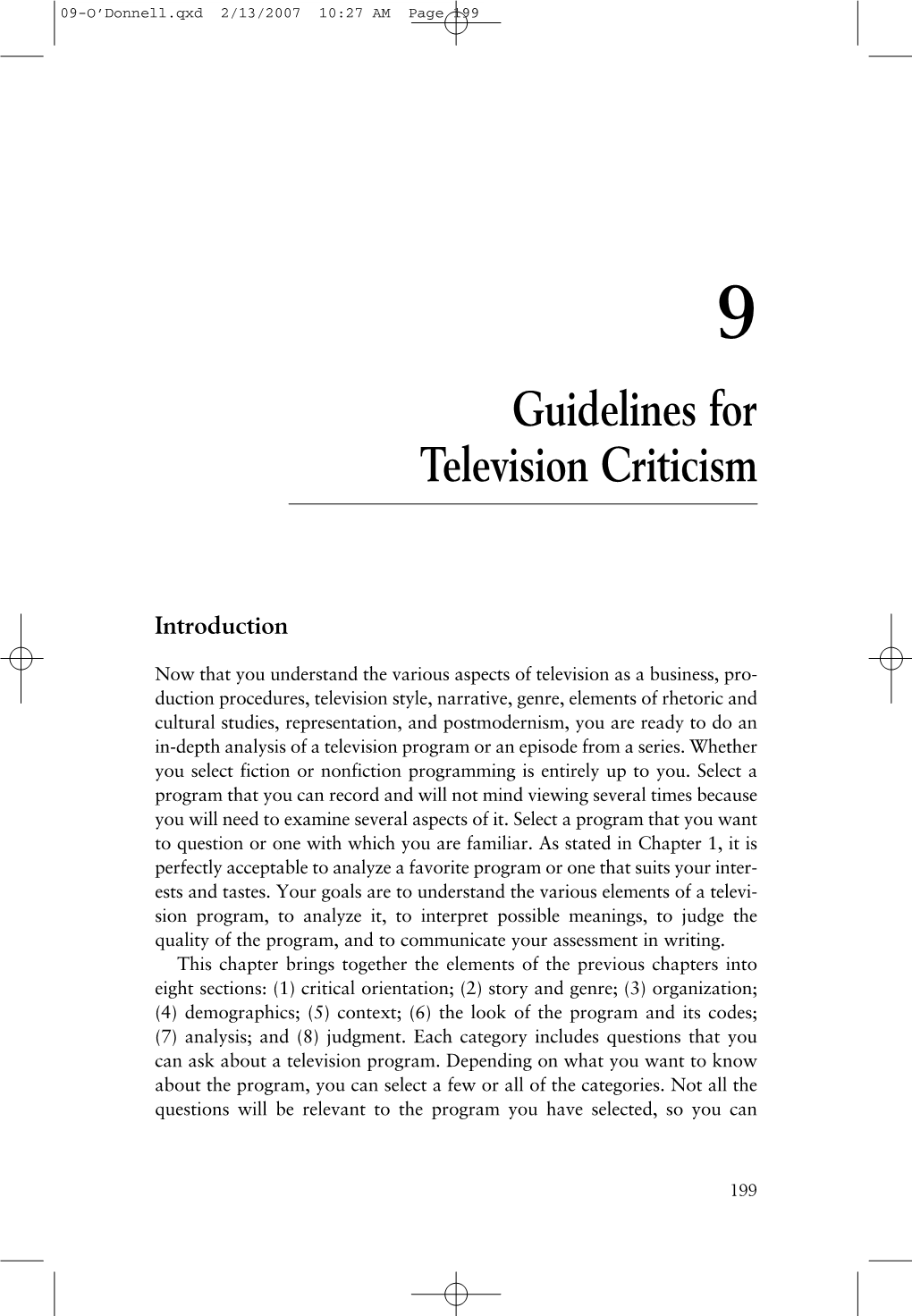 Guidelines for Television Criticism