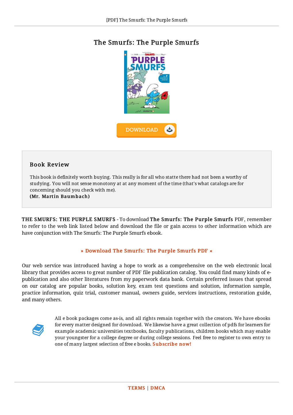 Download Ebook \ the Smurfs: the Purple Smurfs &gt; N5YVGLUBX2EL