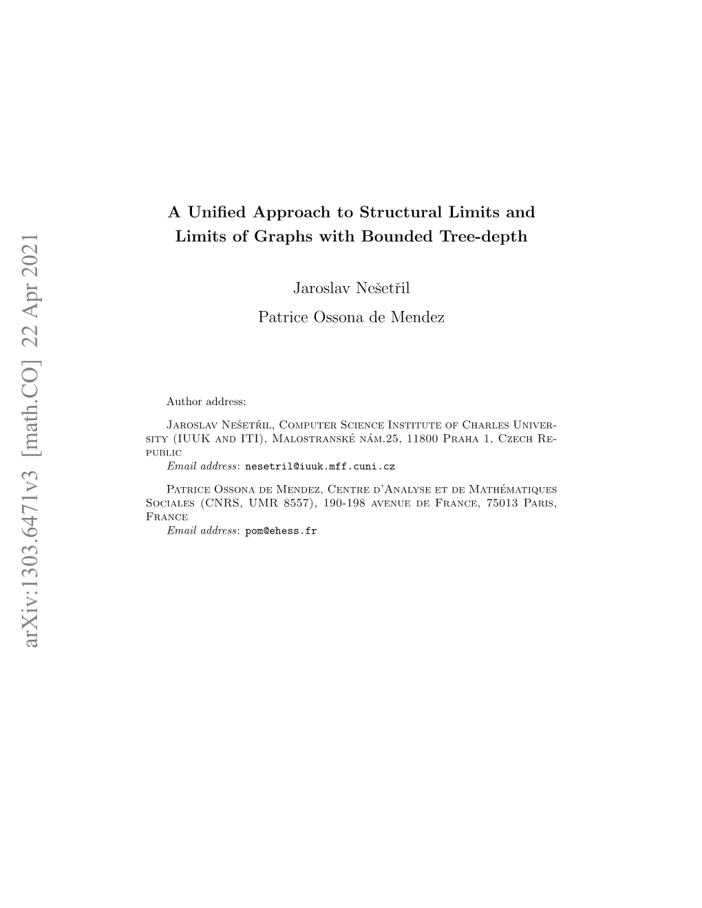 Arxiv:1303.6471V3 [Math.CO] 22 Apr 2021