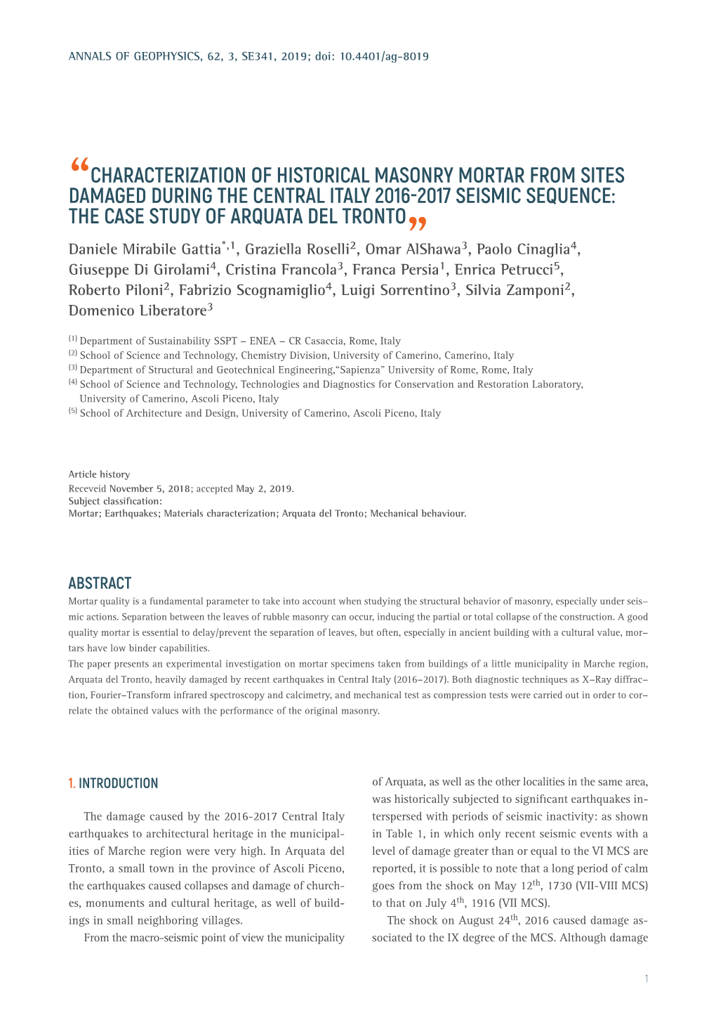 Characterization of Historical Masonry Mortar