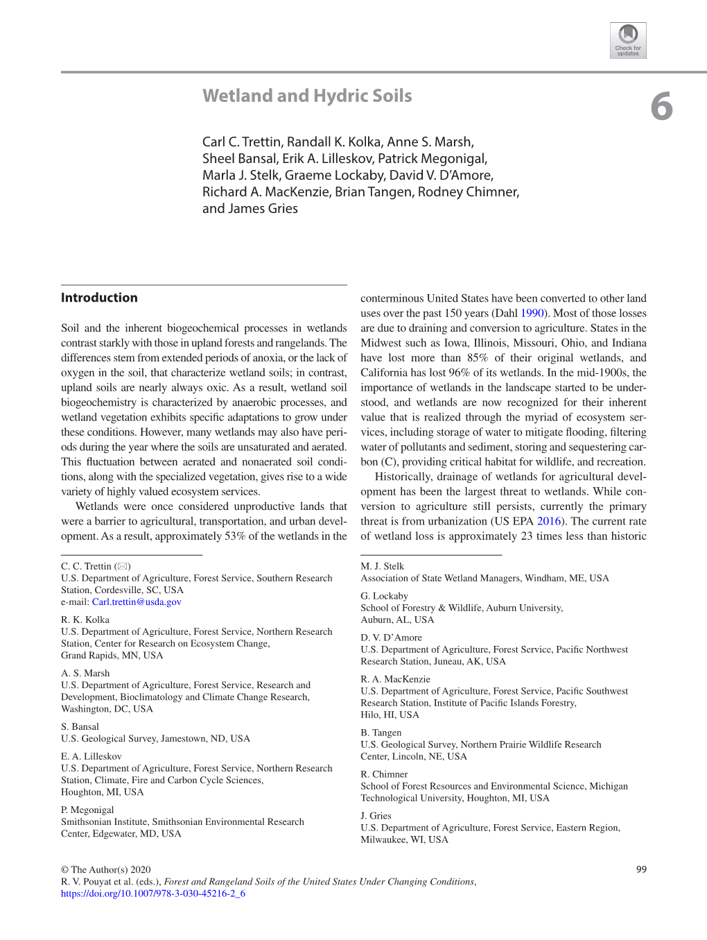 Wetland and Hydric Soils 6 Carl C