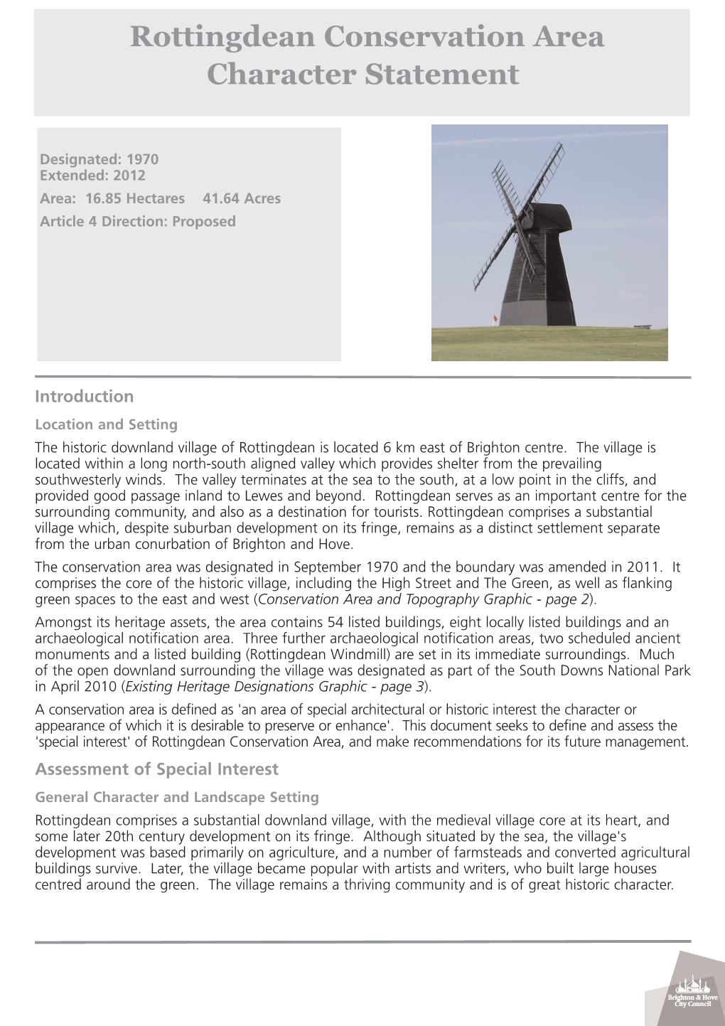 Rottingdean Conservation Area Character Statement