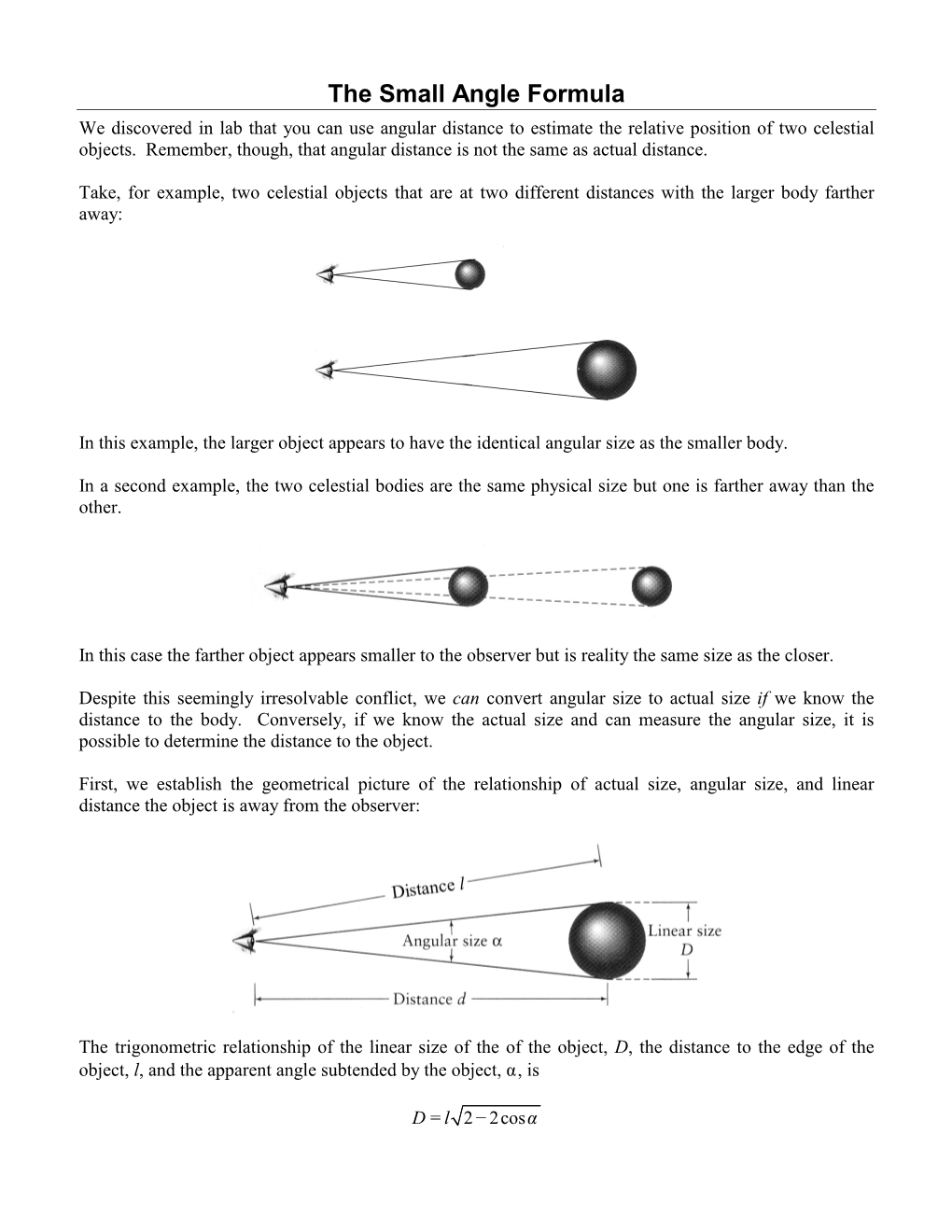 The Small Angle Formula