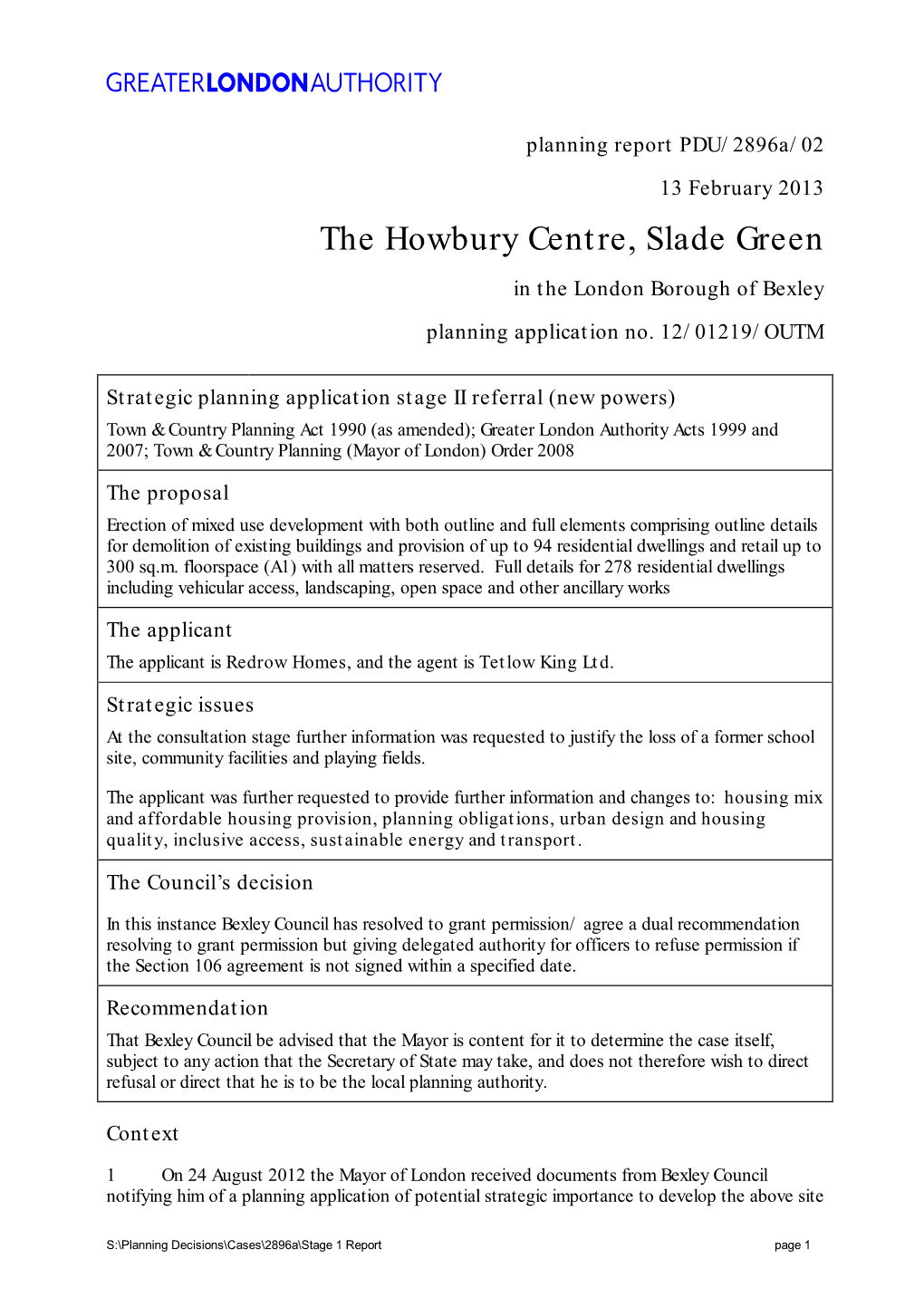 The Howbury Centre, Slade Green