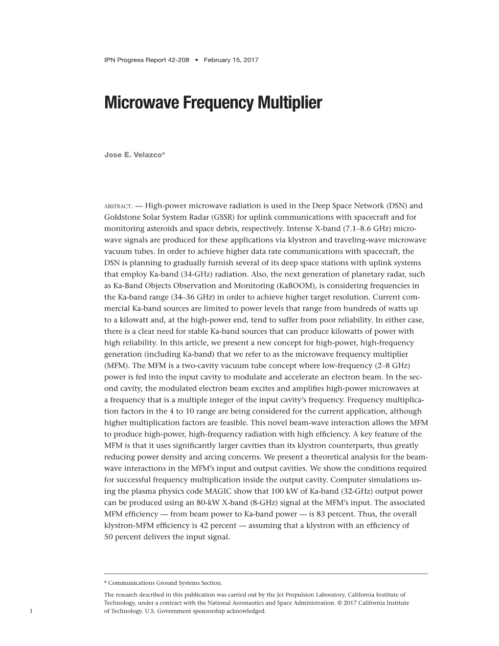 Microwave Frequency Multiplier