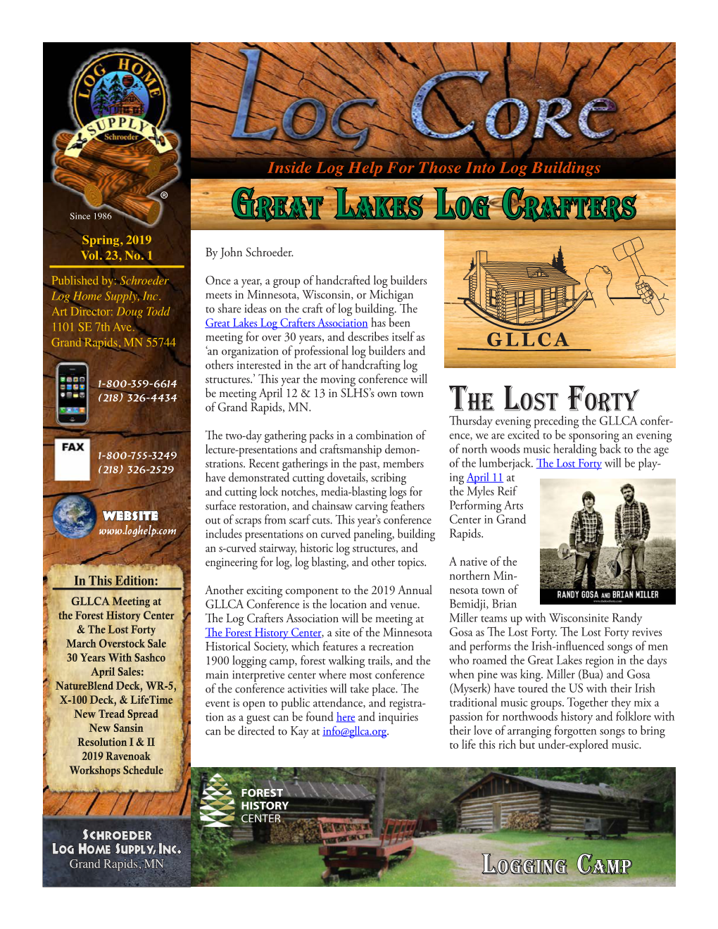 Great Lakes Log Crafters Spring, 2019 Vol