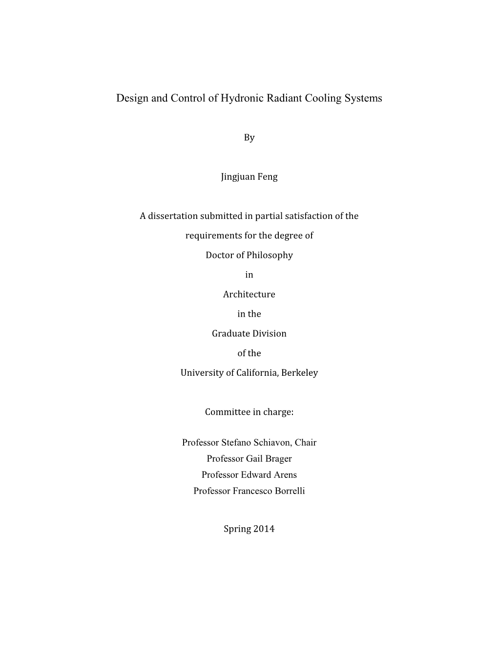 Design and Control of Hydronic Radiant Cooling Systems