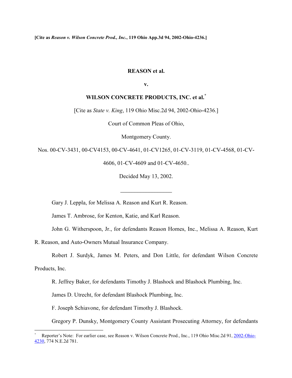 Reason V. Wilson Concrete Prod., Inc., 119 Ohio App.3D 94, 2002-Ohio-4236.]